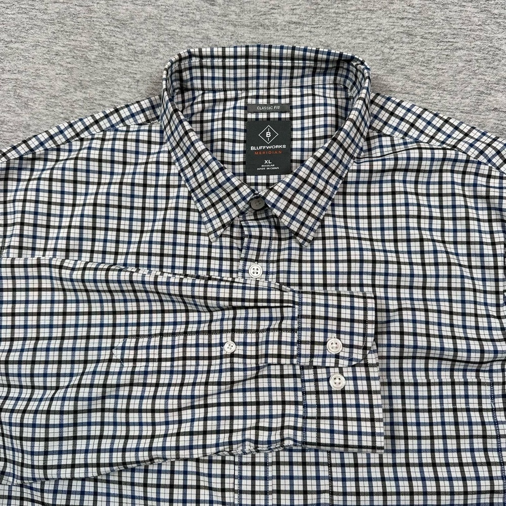 Bluffworks Shirt Mens XL Meridian Classc Fit Plaid Long Sleeve Button Up City